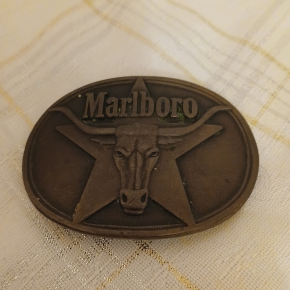 Vintage Marlboro Solid Brass Belt Buckle - Picture 4 of 5